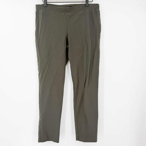 Eileen Fisher Pants - Eileen Fisher Olive Green Stretch Jersey Pull On Leggings Pants Size Large